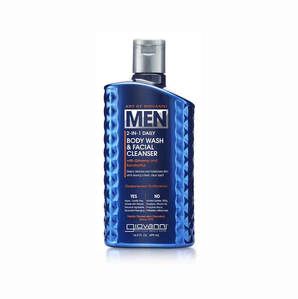 Giovanni MEN 2-in-1 Body Wash and Facial Cleanser, 16.9 OZ
